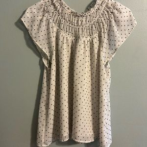 Black and white cap sleeve blouse. Loft size petite medium